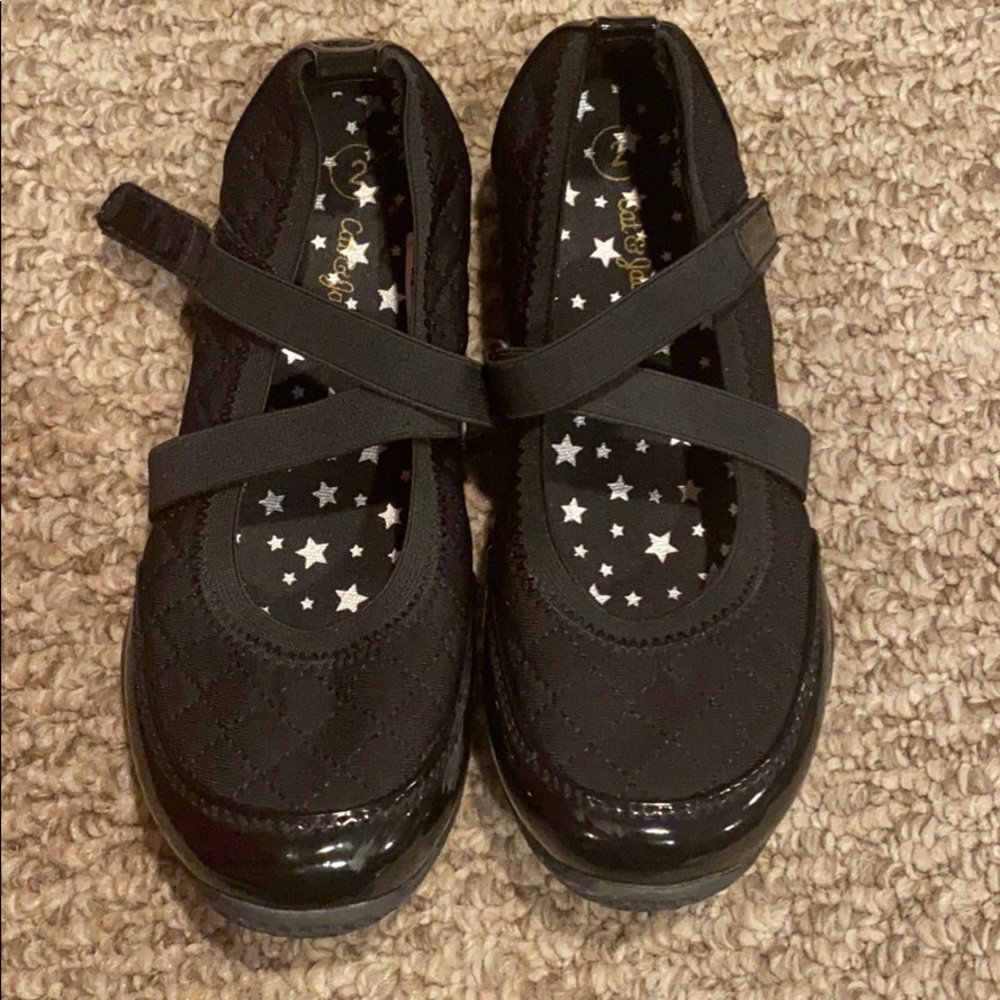 Cat and Jack black flat dress shoe with strap